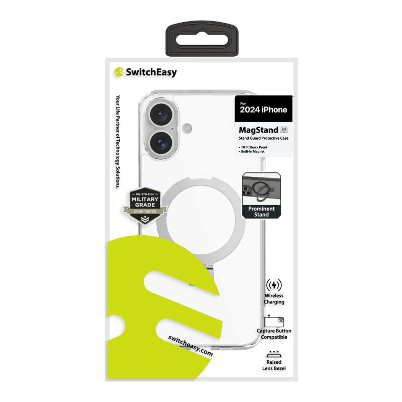 SwitchEasy iPhone 16 (2024) Clear MagStand M Stand Guard Protective Case Clear
