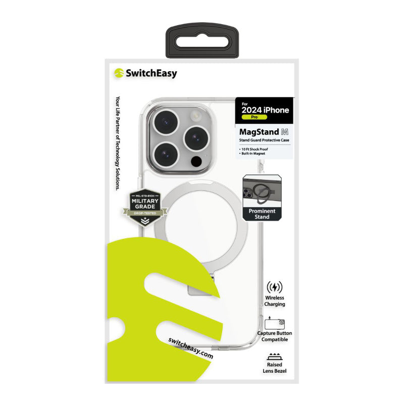 SwitchEasy iPhone 16 Pro (2024) Clear MagStand M Stand Guard Protective Case Clear
