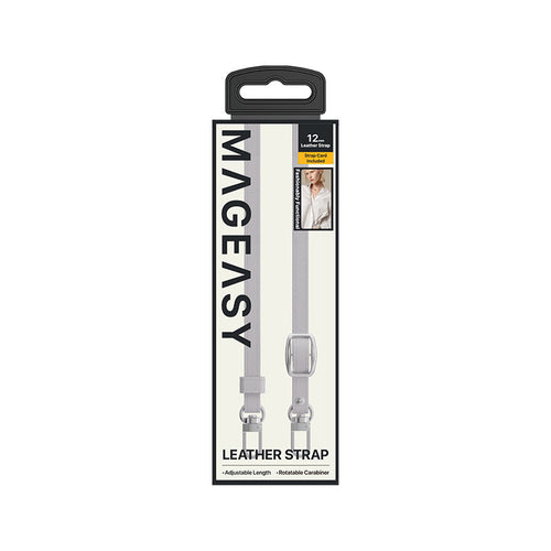 MagEasy 12mm Leather Strap - Grey