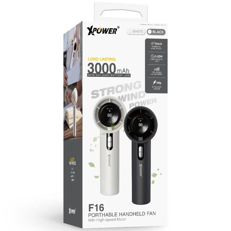 XPower WX-638-WH F16 Portable High Speed Fan, White
