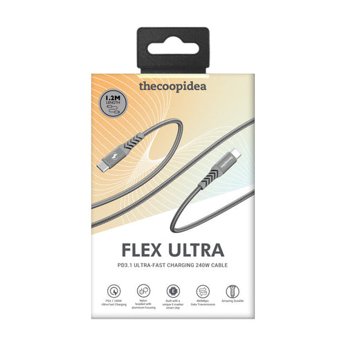Thecoopidea CP-TC09-GREY Flex Ultra C to C 240W Cable 1.2M (Grey)