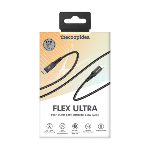 Thecoopidea CP-TC09-BLK Flex Ultra C to C 240W Cable 1.2M (Black)