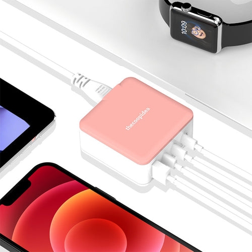 Thecoopidea CP-4USBPD02-COR GAN45W 3C1A PD Charging Station (Coral)