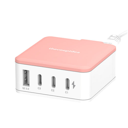 Thecoopidea CP-4USBPD02-COR GAN45W 3C1A PD Charging Station (Coral)