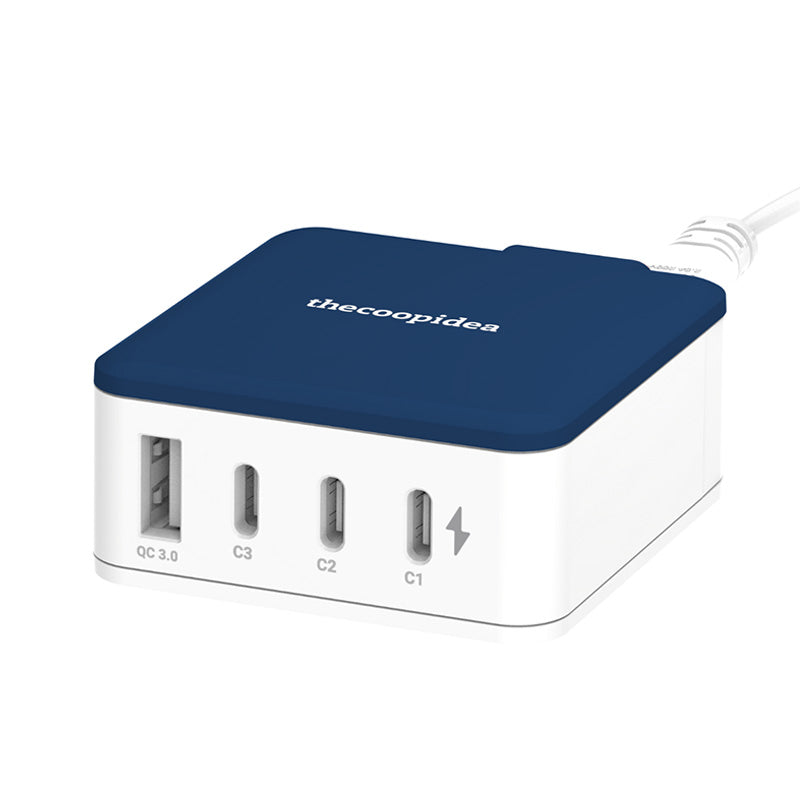 Thecoopidea CP-4USBPD02-NVY GAN45W 3C1A PD Charging Station (Navy)