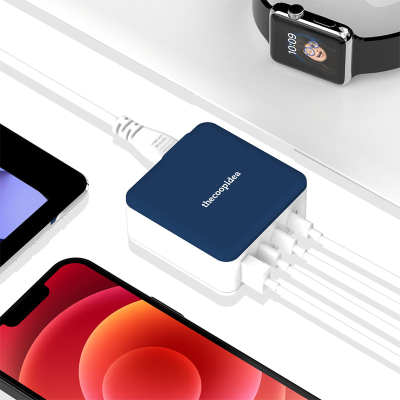 Thecoopidea CP-4USBPD02-NVY GAN45W 3C1A PD Charging Station (Navy)