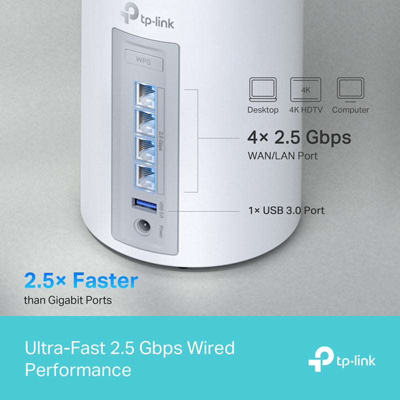 TP-Link Deco BE65 BE11000 Whole Home Mesh Wi-Fi 7 System (3-Pack)