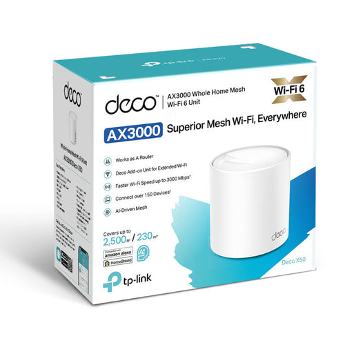 TP-Link Deco X50 AX3000 Whole Home Mesh WiFi 6 System (1-Pack)