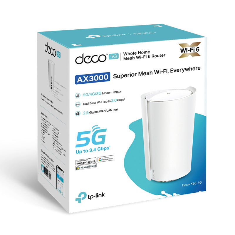 TP-Link Deco X50-5G 5G AX3000 Whole Home Mesh Wi-Fi 6 Gateway (1-Pack)