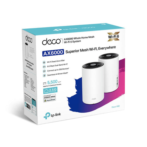TP-Link Deco X80 AX6000 Dual-Band Mesh Wi-Fi 6 System (2-Pack)