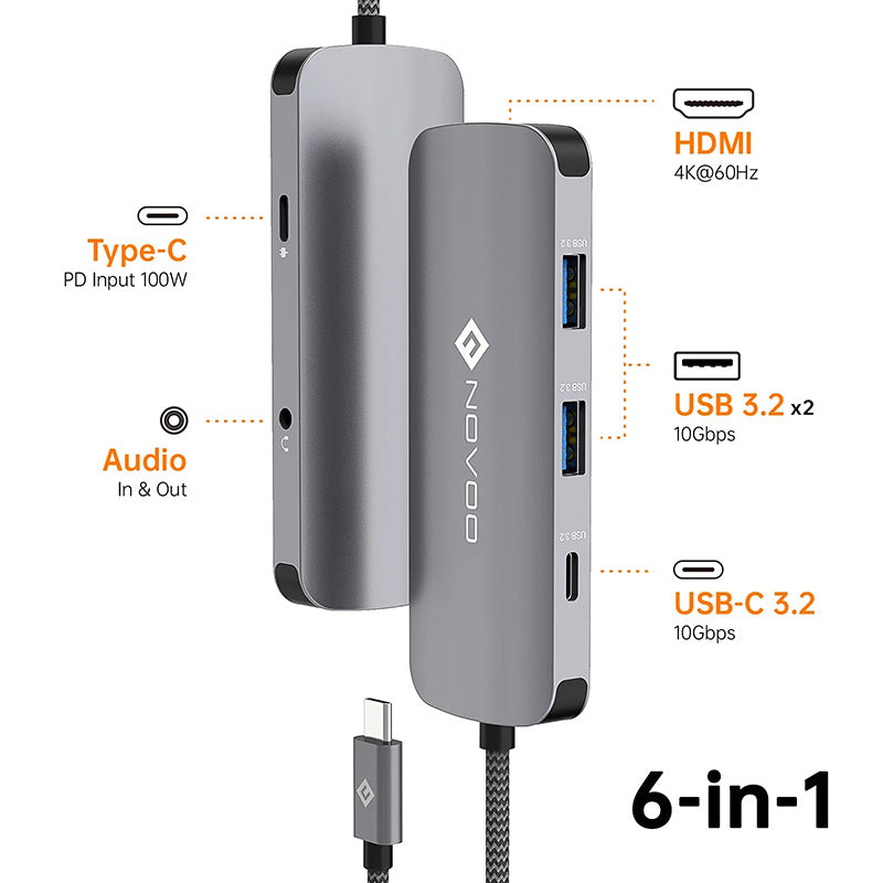 Omars Novoo RS6 Pro 6-in-1 USB-C Hub