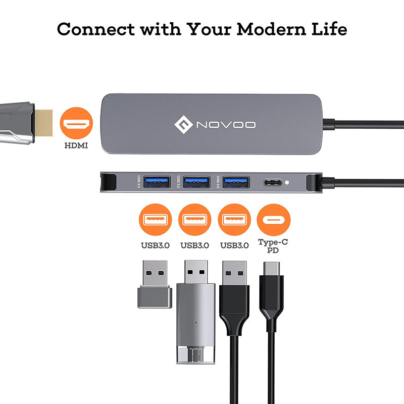 Omars Novoo R5 PD 5-in-1 USB-C Hub