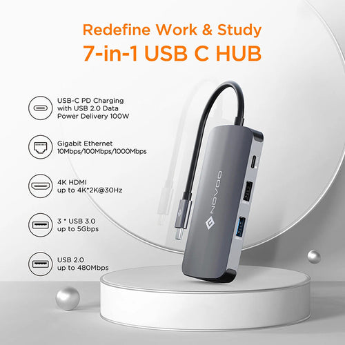 Omars Novoo R7 PD 7-in-1 USB-C Hub
