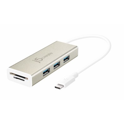 J5Create JCH347 USB 3.1 Type-C USB 3.0 Hub/Card Reader