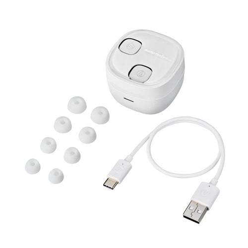 Audio-Technica ATH-SQ1TW2 True Wireless Earbuds (White)