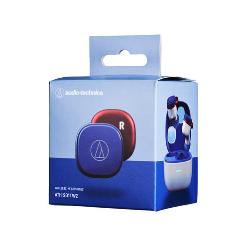 Audio-Technica ATH-SQ1TW2 True Wireless Earbuds (Navy Red)