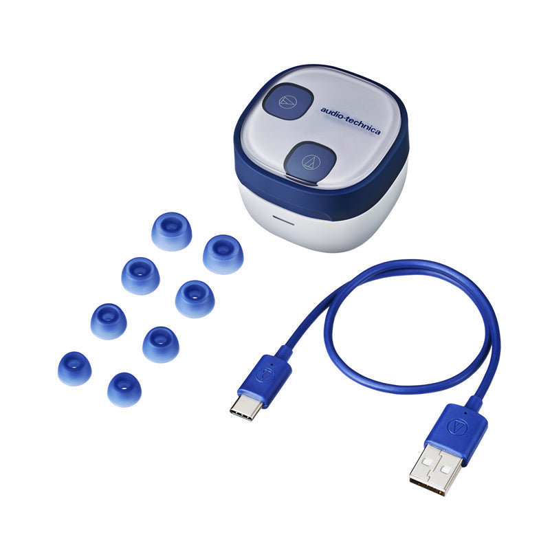 Audio-Technica ATH-SQ1TW2 True Wireless Earbuds (Navy Red)