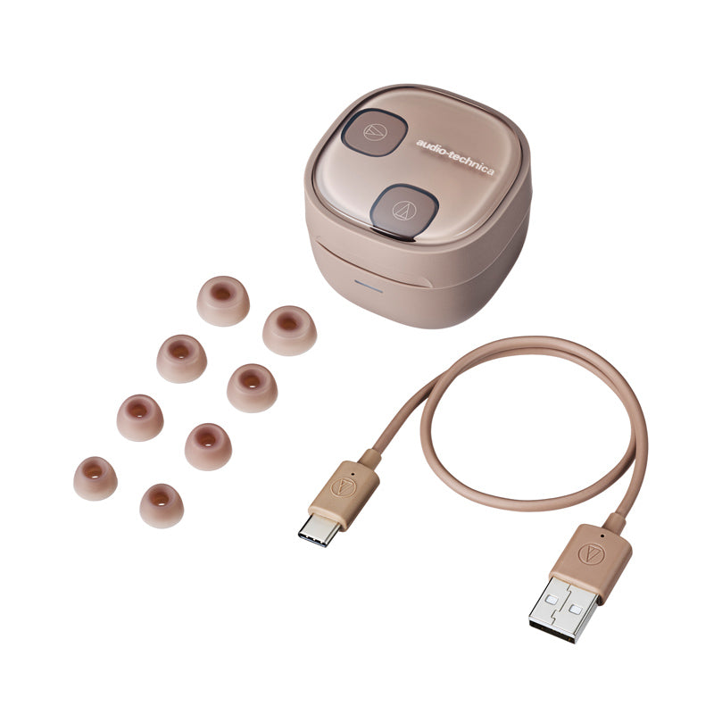 Audio-Technica ATH-SQ1TW2 True Wireless Earbuds (Café Latte)