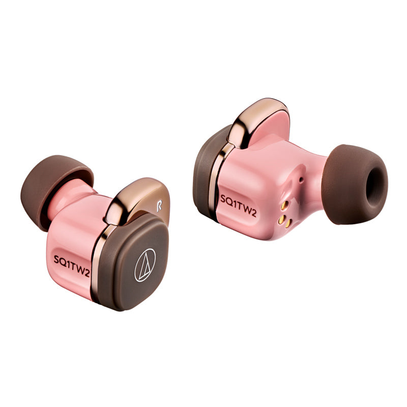 Audio-Technica ATH-SQ1TW2 True Wireless Earbuds (Pink Brown)