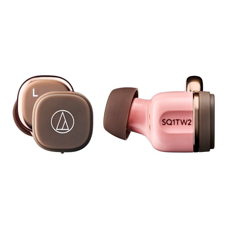 Audio-Technica ATH-SQ1TW2 True Wireless Earbuds (Pink Brown)
