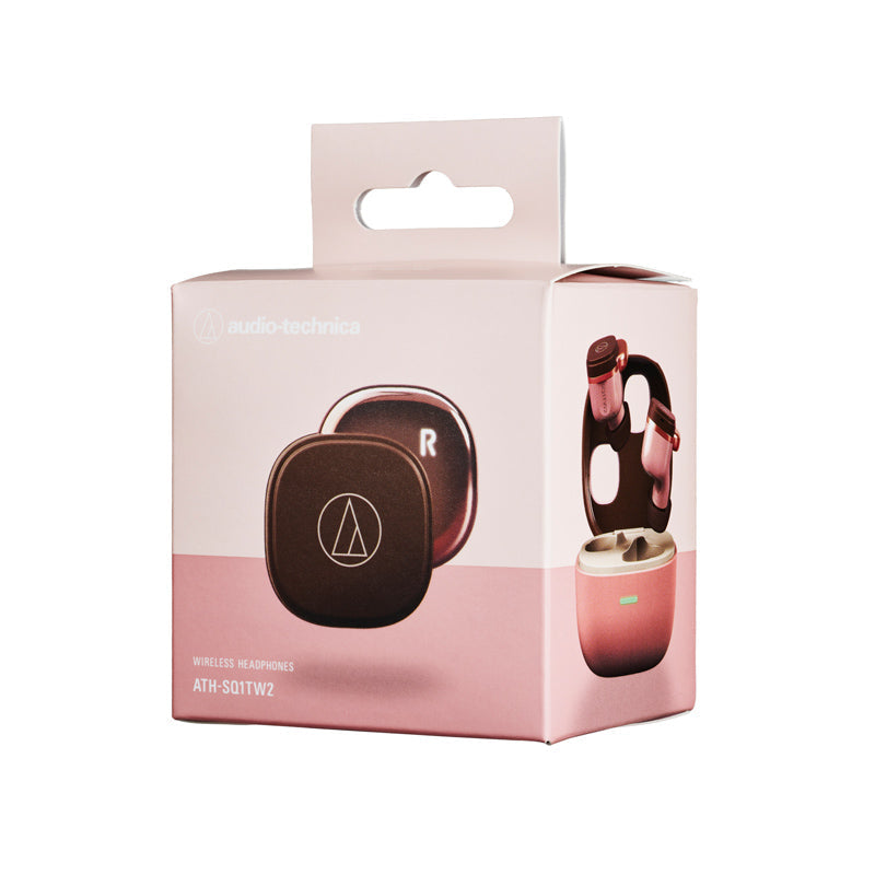 Audio-Technica ATH-SQ1TW2 True Wireless Earbuds (Pink Brown)