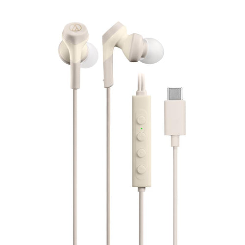 Audio-Technica ATH-CKS330NC In-Ear Headphones with Noise Cancelling and USB Type-C Connector (Beige)