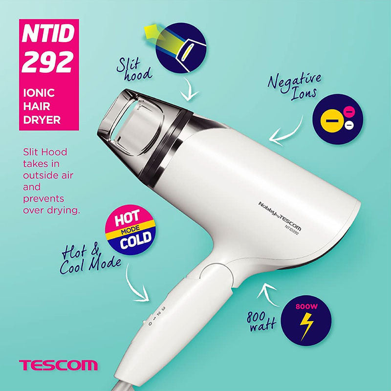 Tescom NTID292SG-W 1600W Negative Ion Hair Dryer