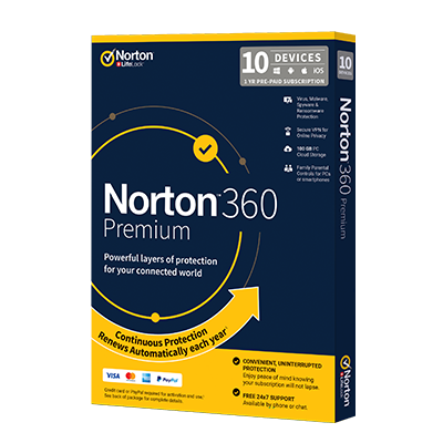 Norton 360 Premium 100GB 1 User 10 Device 12Mth  21392015