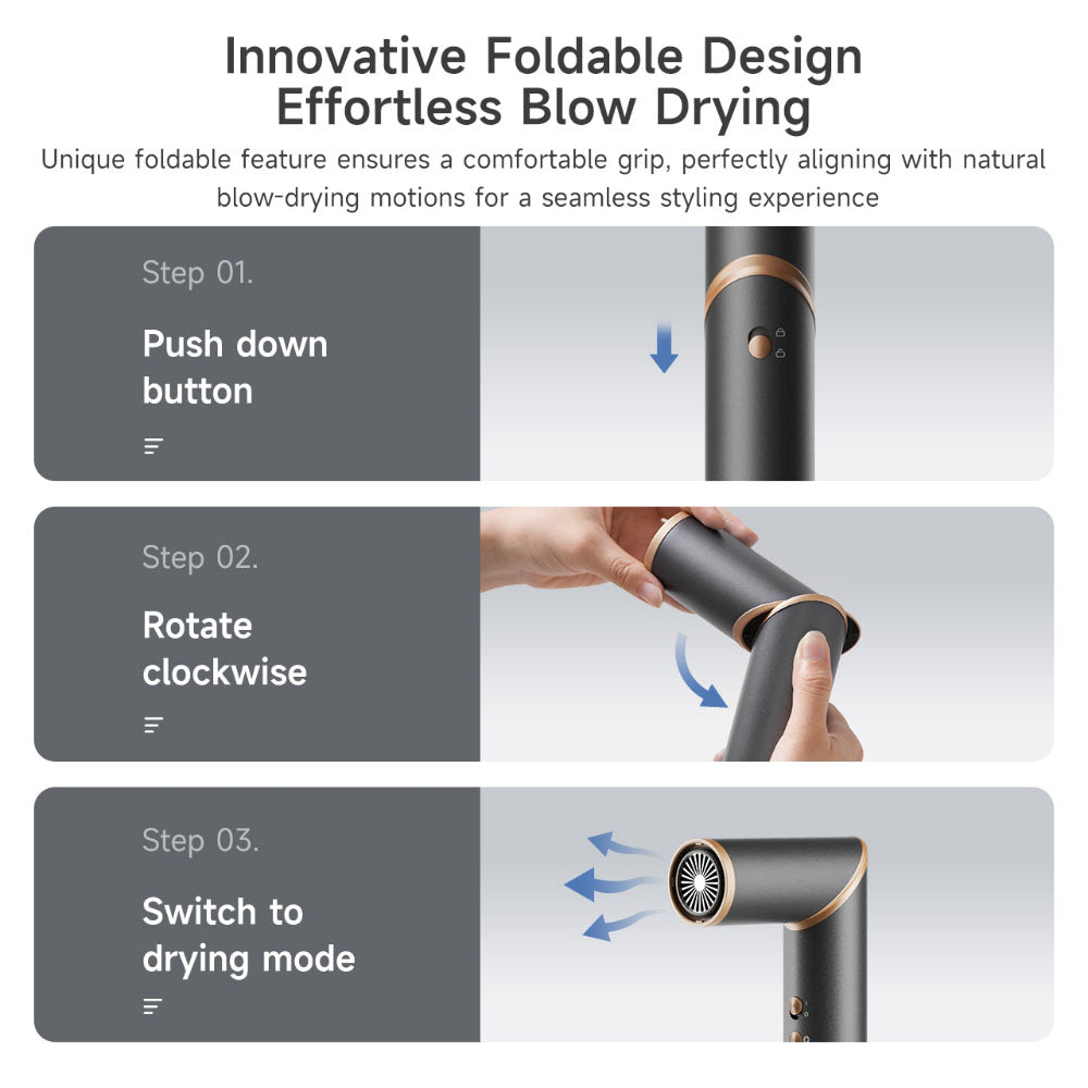 Simplus RFSH003GY01-S Multifunctional Hair Dryer with Brush Black