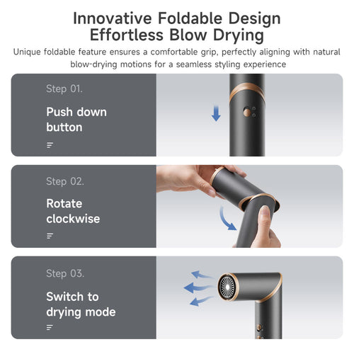 Simplus RFSH003GY01-S Multifunctional Hair Dryer with Brush Black