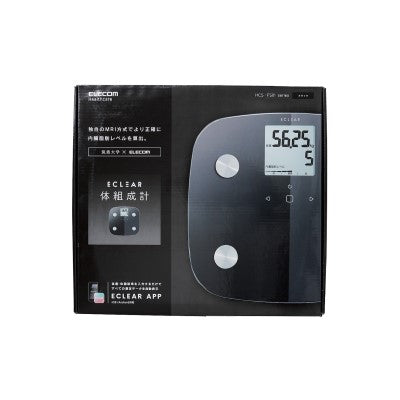Elecom HCS-FS01BK Eclear Body Composition Weight Scale (Black)