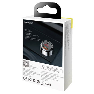 Baseus CCMLC20C-01 Type-c PD+QC Quick Car Charging 45W (Black)