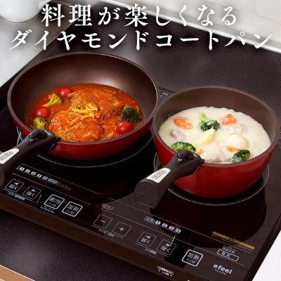 Iris Ohyama H-IS-SE6 Diamond Coated Pan Set w Detachable handle