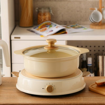 Iris Ohyama IHL-R14 Ceramic coating pot with Induction (Beige)