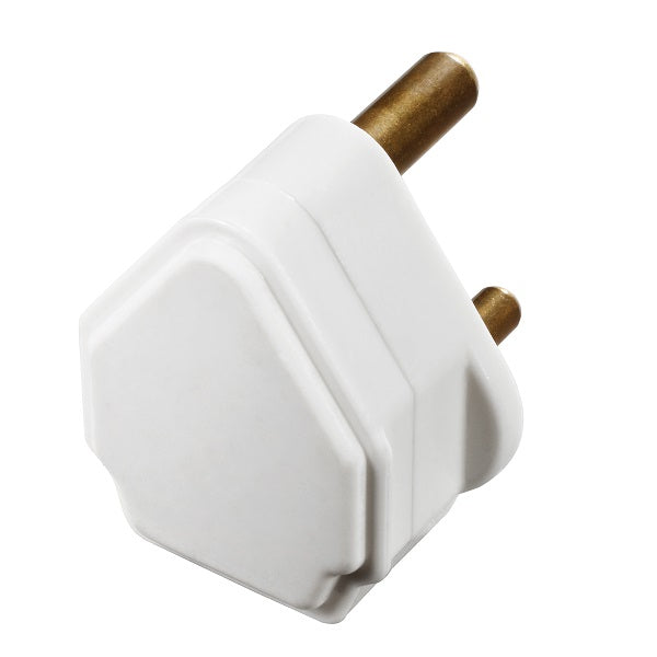 Masterplug PT15W-MPA 15 Amp Round Pin Plug Sleeved (White)