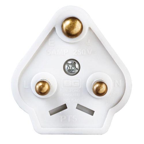 Masterplug PT15W-MPA 15 Amp Round Pin Plug Sleeved (White)