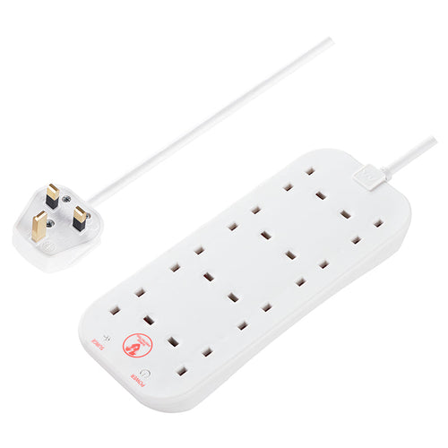 Masterplug SRG82N-MPA 8 Socket Surge Extension 2M (White)