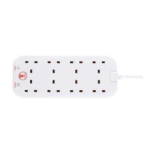 Masterplug SRG82N-MPA 8 Socket Surge Extension 2M (White)