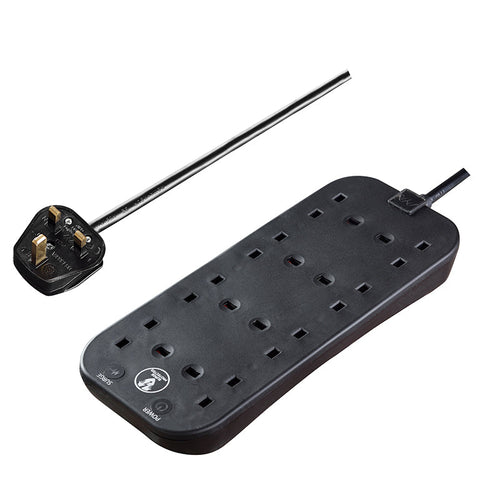 Masterplug SRG82NB-MPA 8 Socket Surge Extension 2M ( Black)