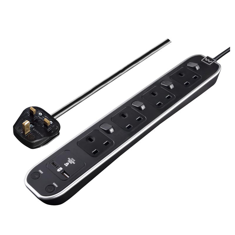 Masterplug SWSRGUAC2043PB-SH 4G 3M USB Type-C PD20W Extension with switch