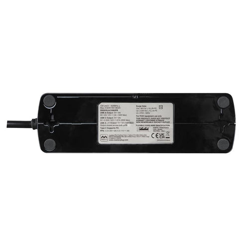 Masterplug SRGDSUAC2062PB 6 Socket 2M Surge+Switched Extension w USB A+C