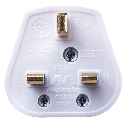 Masterplug PT13W-MPA 13A Plug with 13 Amp Fuse (White)