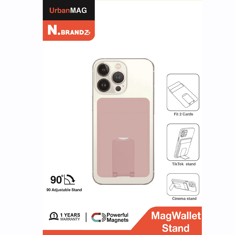 N.Brandz MagSafe Wallet with Stand (Pink)