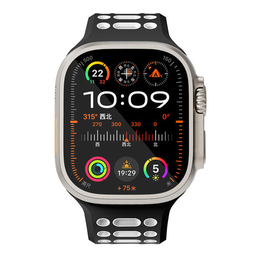 N.Brandz N-SB249-BW/Sport Apple Watch 1-10/SE Band 2 49/46/45/44/42mm (Black White)