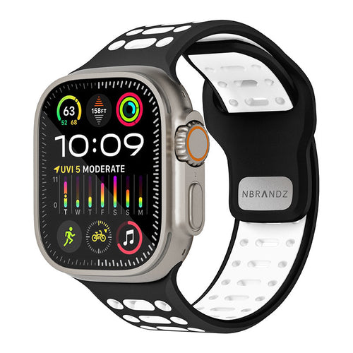 N.Brandz N-SB249-BW/Sport Apple Watch 1-10/SE Band 2 49/46/45/44/42mm (Black White)