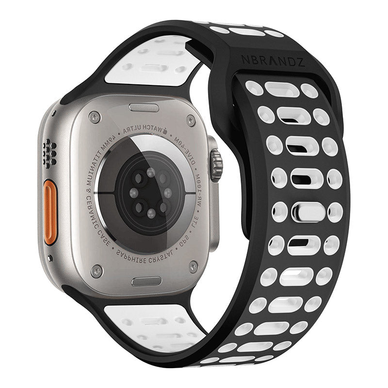 N.Brandz N-SB249-BW/Sport Apple Watch 1-10/SE Band 2 49/46/45/44/42mm (Black White)