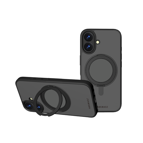 N.Brandz iPhone 16 N-Mag360-IP1661-MB/MagClairo-Black 360 Rotated Stand Matt Black Case