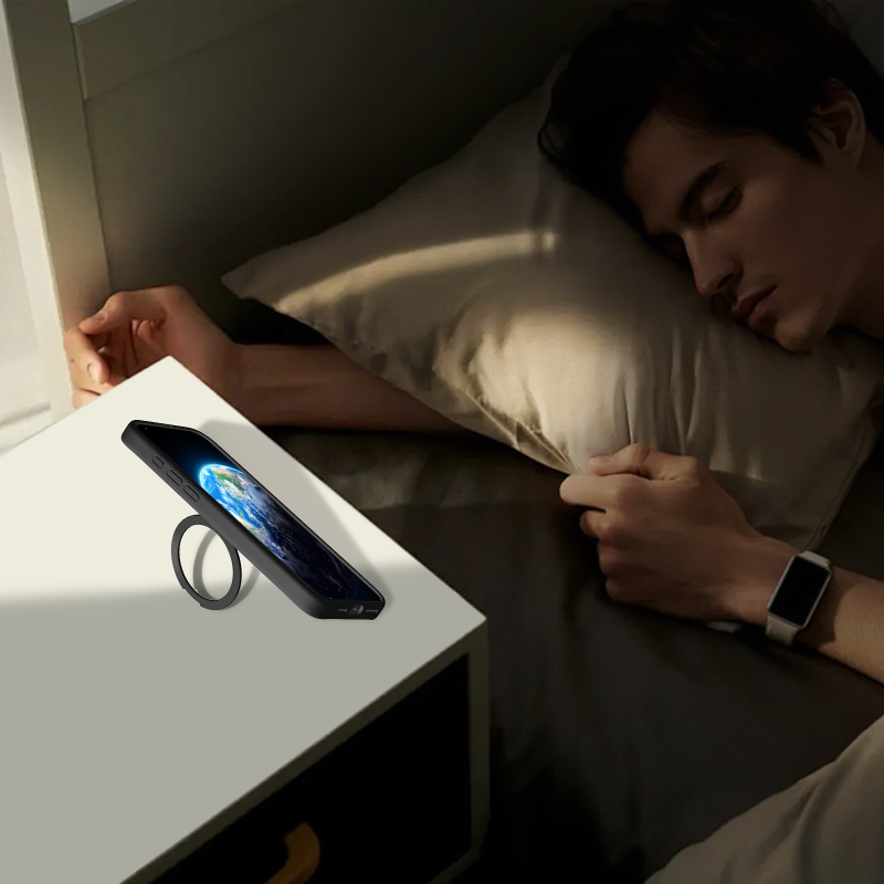 N.Brandz iPhone 16 N-Mag360-IP1661-MB/MagClairo-Black 360 Rotated Stand Matt Black Case