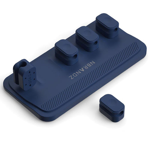 N.Brandz N-ORG05-BL Magnetic Cables Organiser with 5 Magnets Point (Blue)