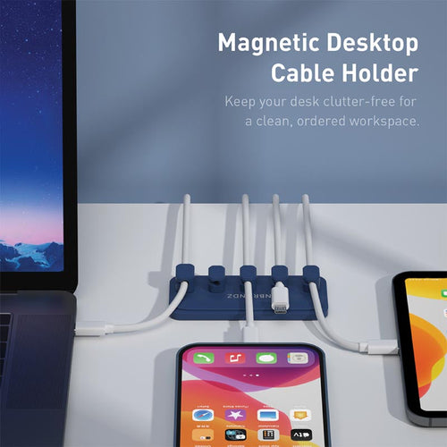 N.Brandz N-ORG05-GY Magnetic Cables Organiser with 5 Magnets Point (Grey)